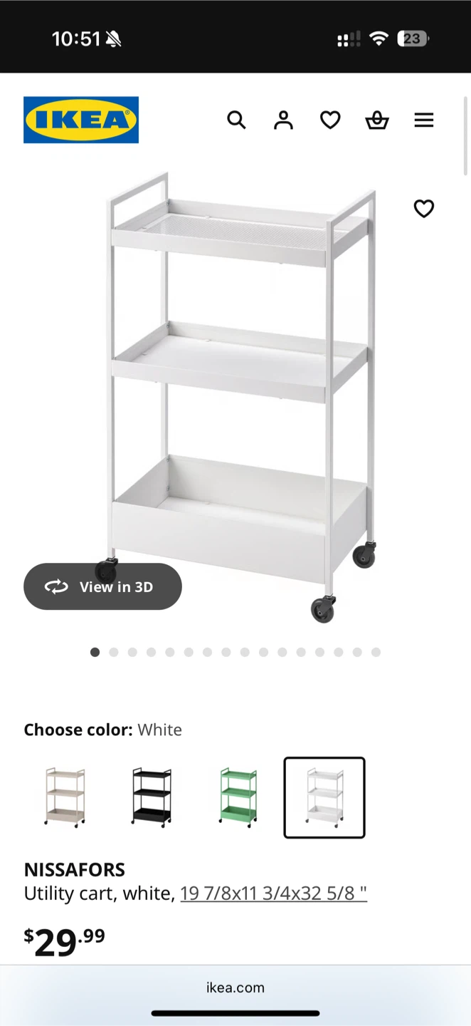 IKEA Nissafor Utility Cart - White