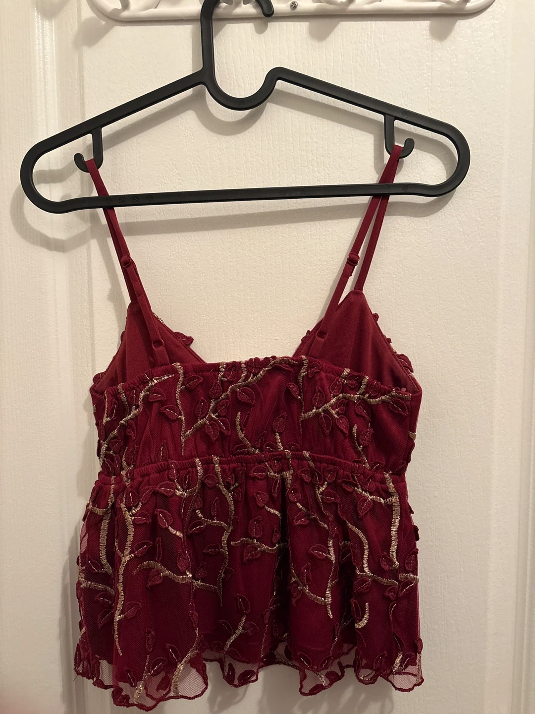 Urban Outfitters Burgundy Embroidered Camisole Top - photo 2