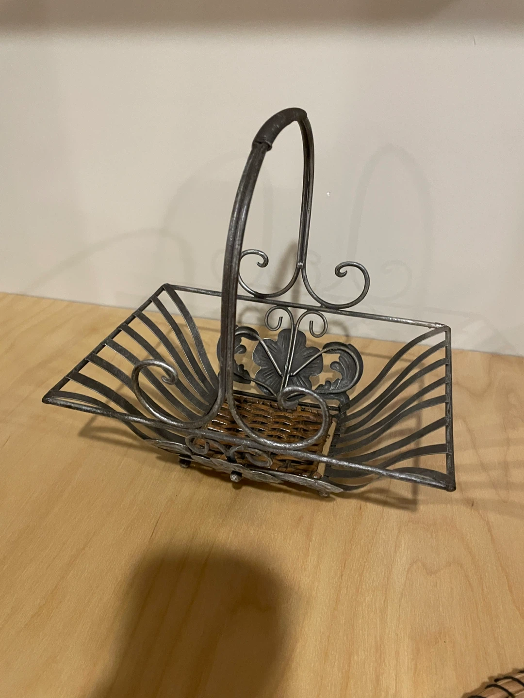 Decorative Metal and Wicker Basket - photo 2