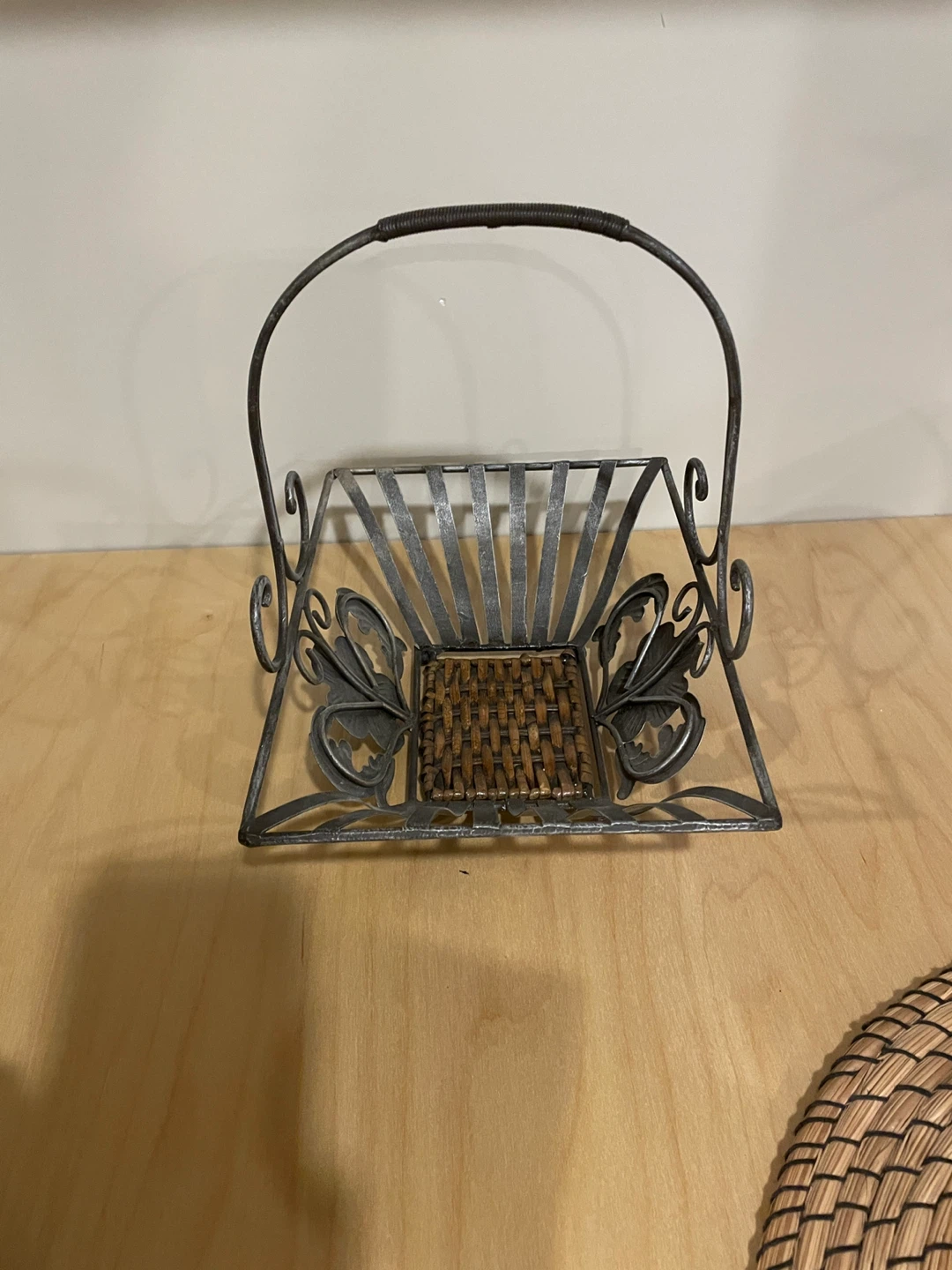 Decorative Metal and Wicker Basket - photo 3