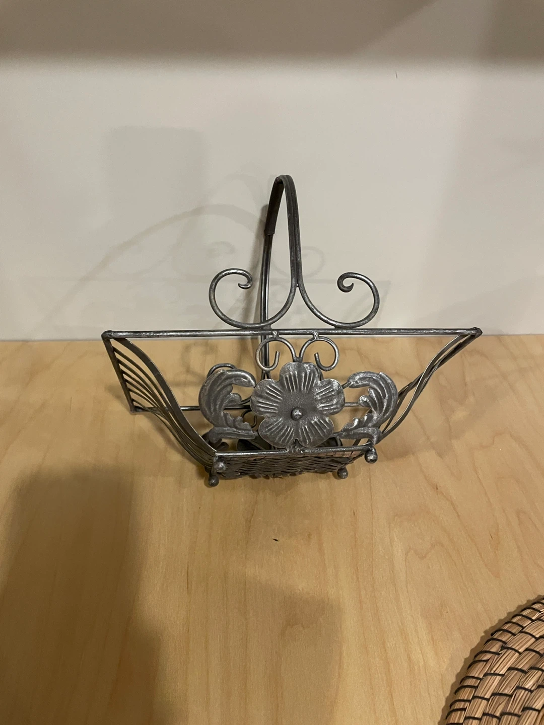 Decorative Metal and Wicker Basket - photo 4
