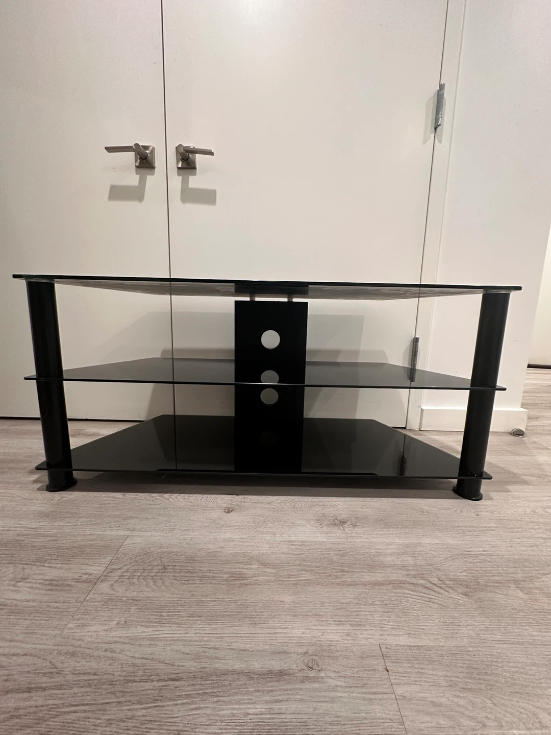 Black Glass 3-Tier TV Stand - photo 2