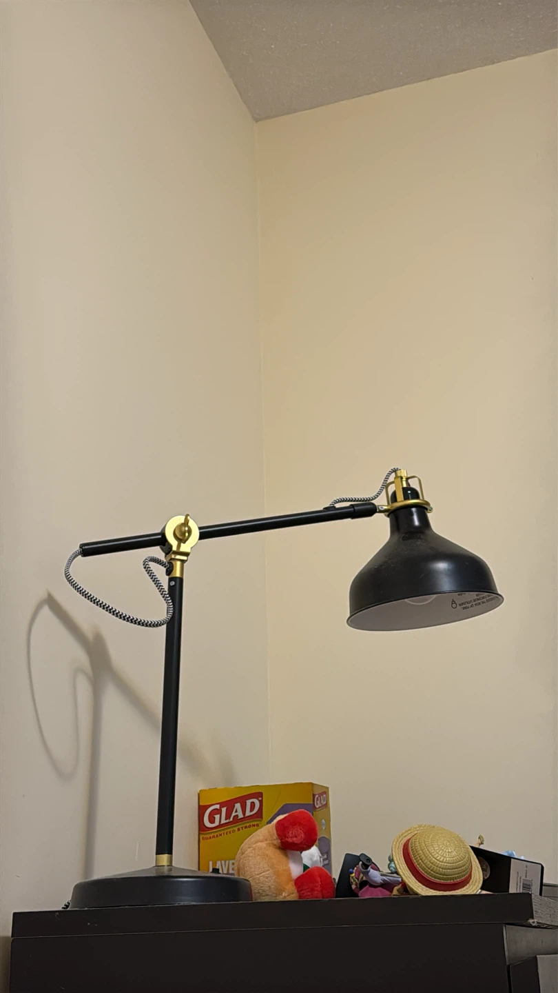 Black Metal Desk Lamp with Adjustable Arm