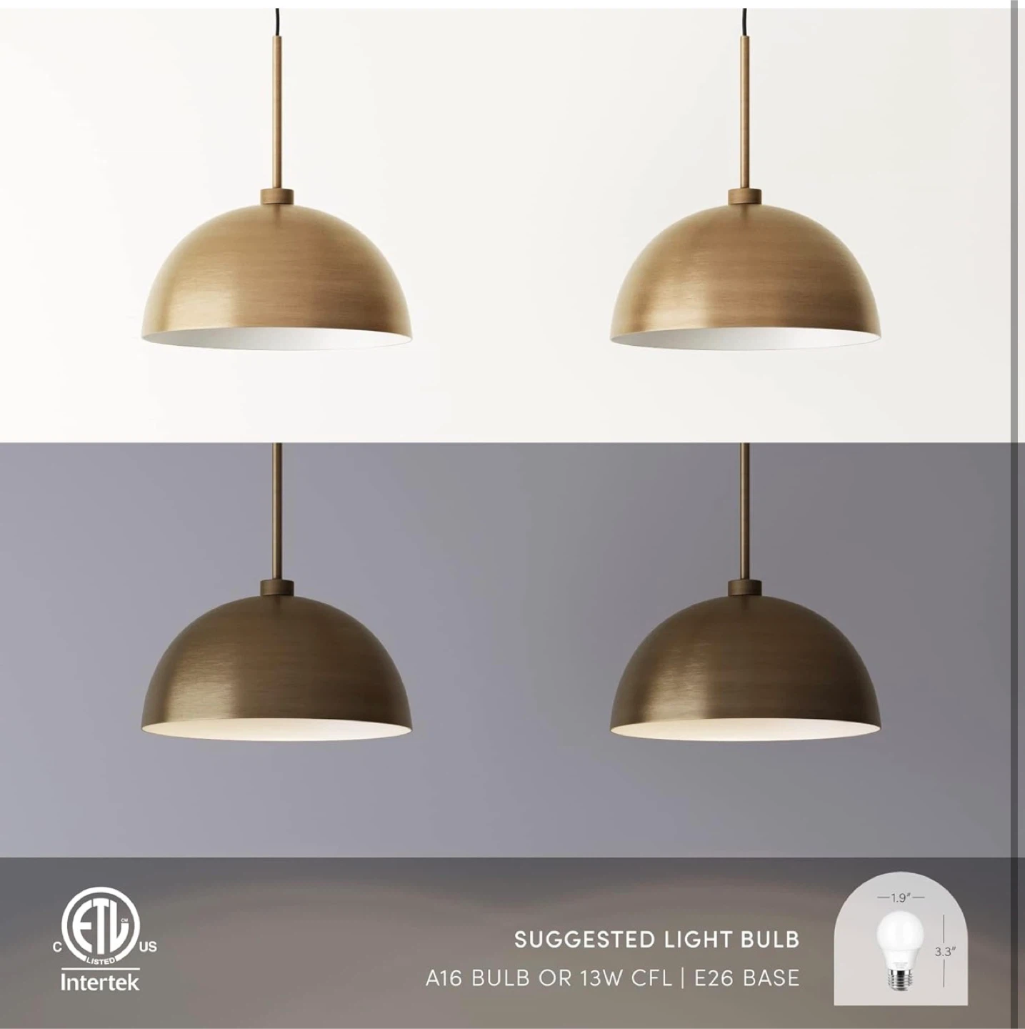 Brass Pendant Light Fixture