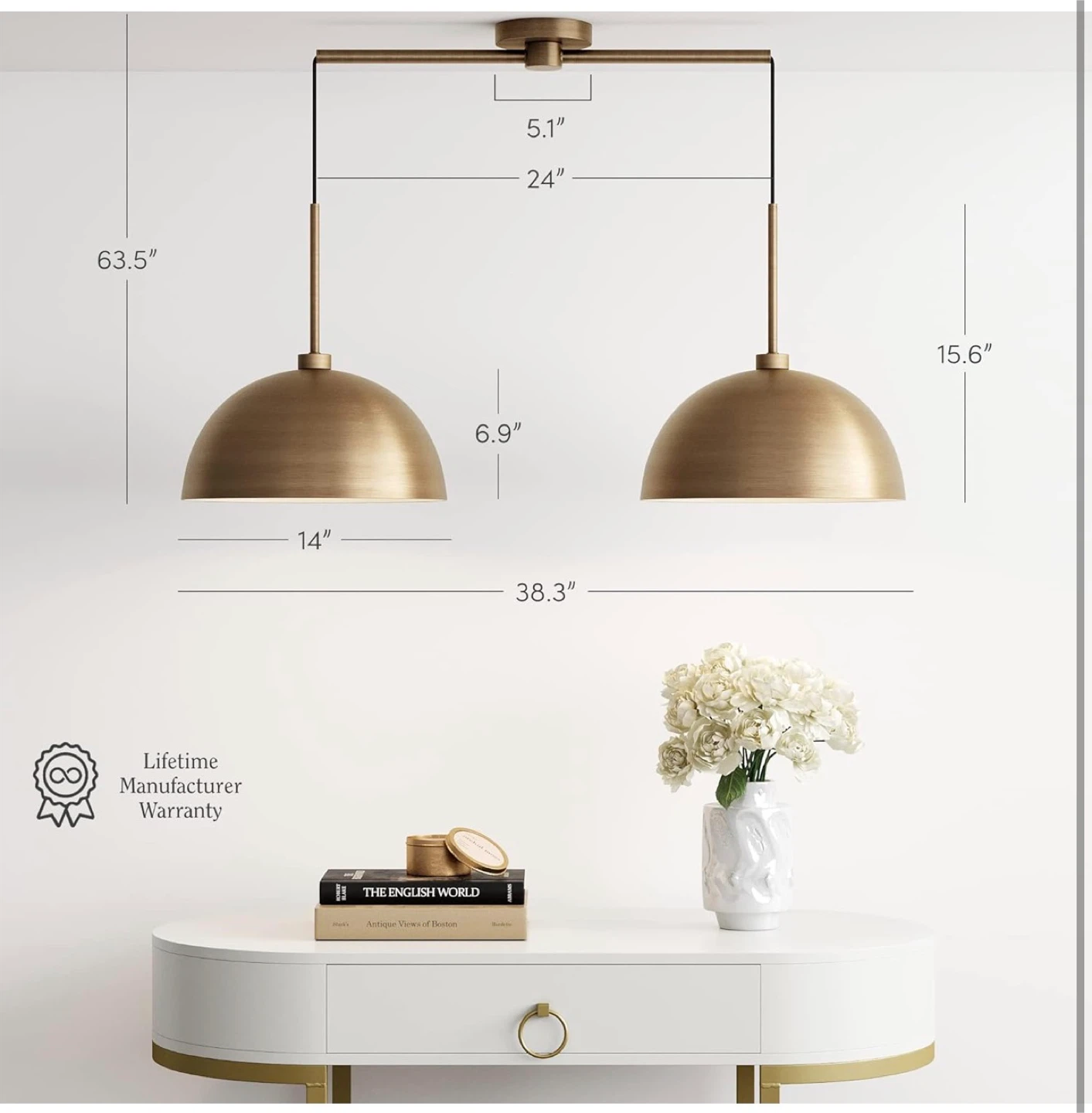 Brass Pendant Light Fixture - photo 2