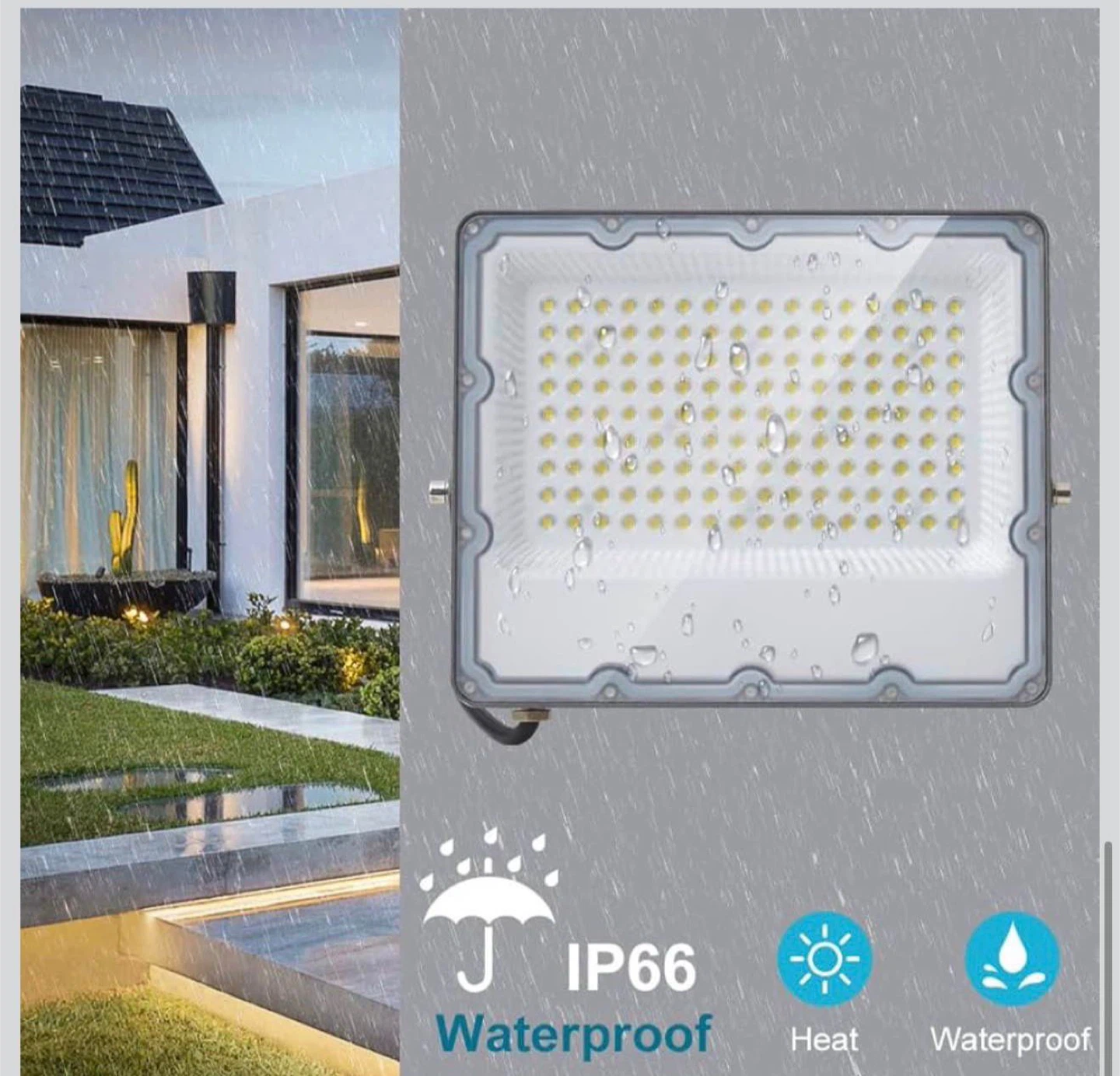 2 Pack LED Flood Lights - 100W, Waterproof IP66 - photo 2
