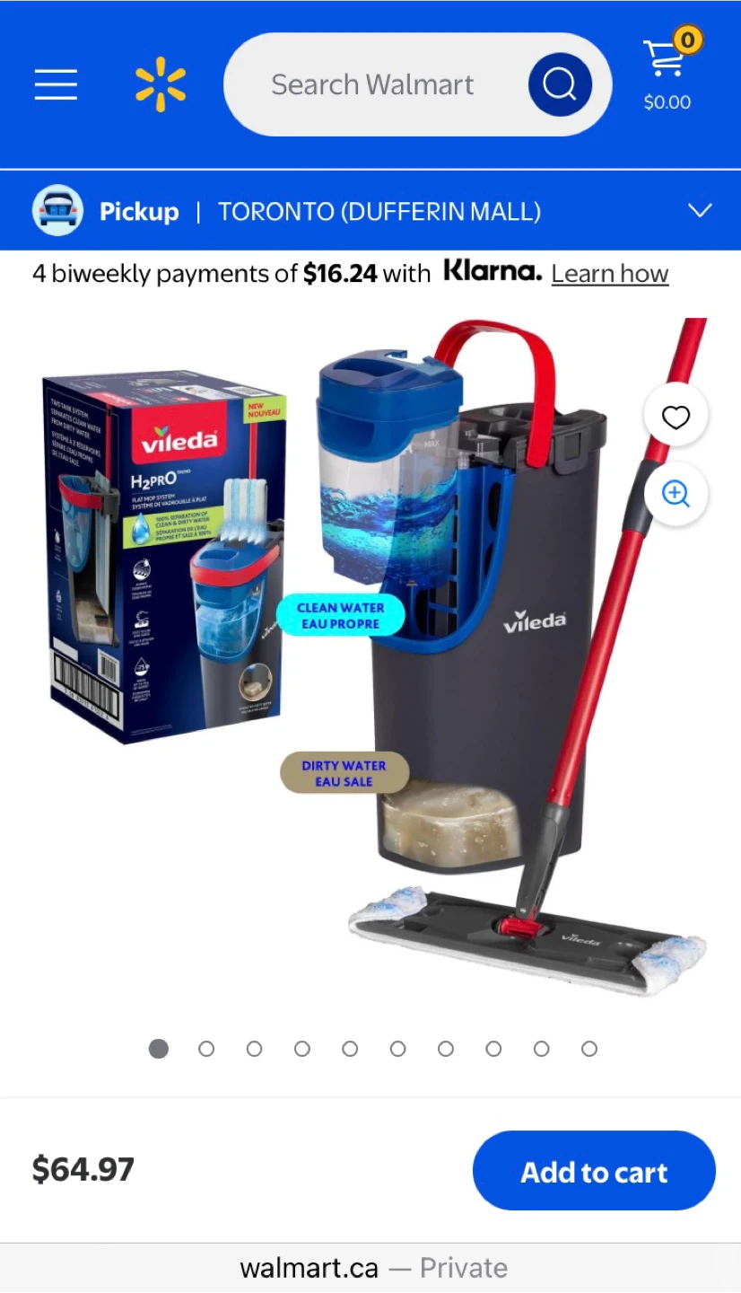 Vileda H2prO Flat Mop and Bucket Set