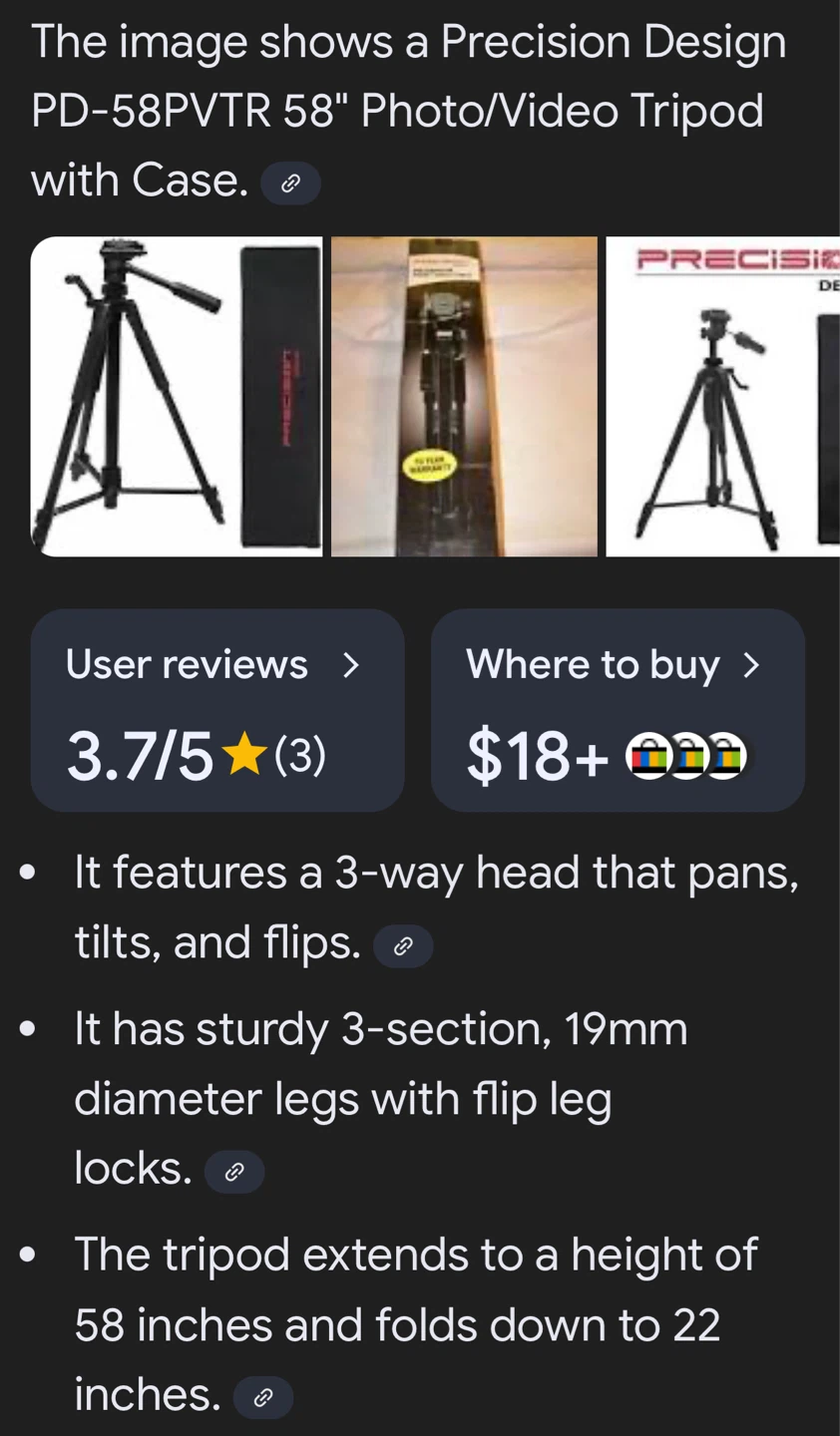 Precision Design PD-58PVTR 58" Photo/Video Tripod with Case - photo 2