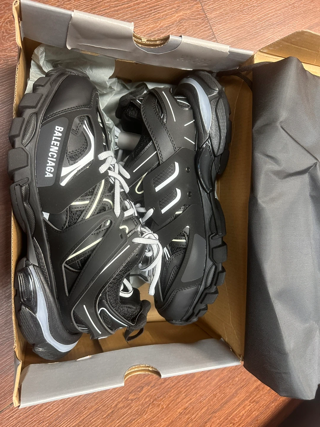 Balenciaga Track Sneakers Black White Size 43