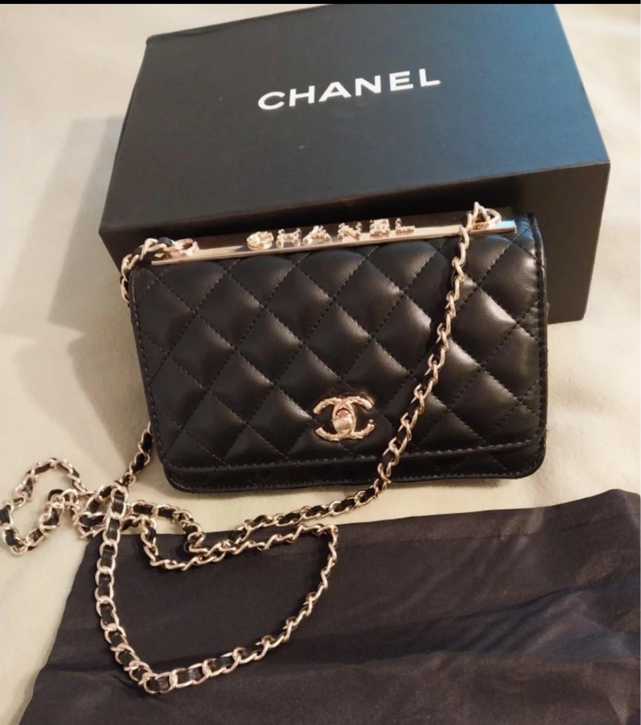Chanel Black Quilted Lambskin WOC