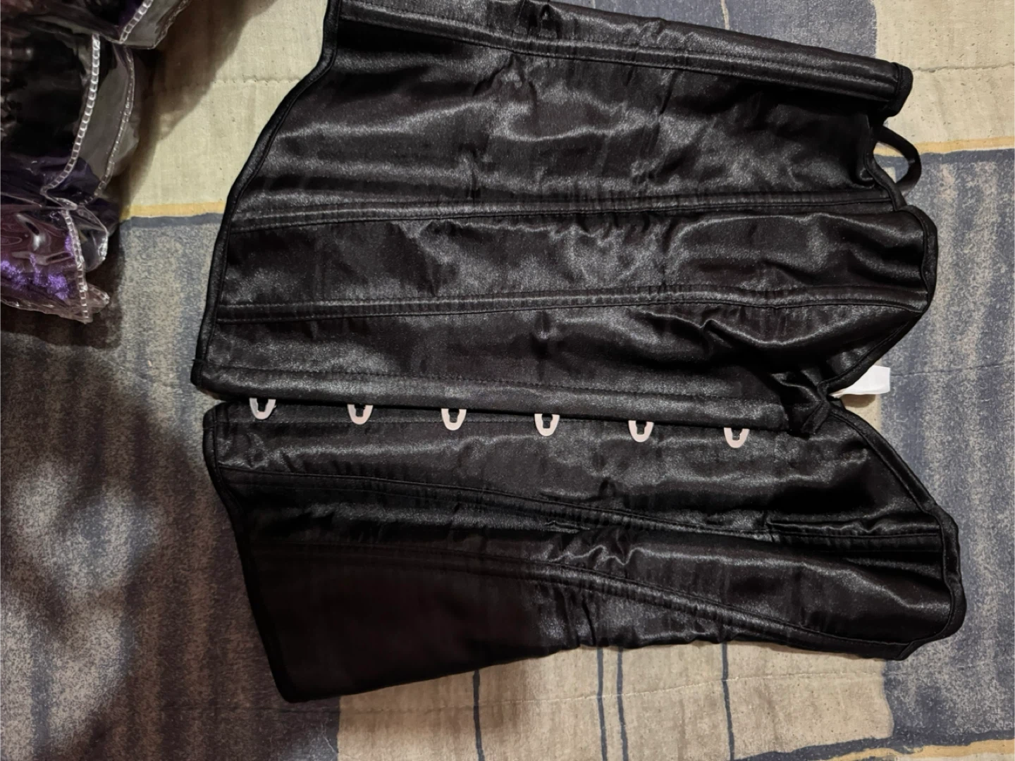 Black Satin Corset - Size M