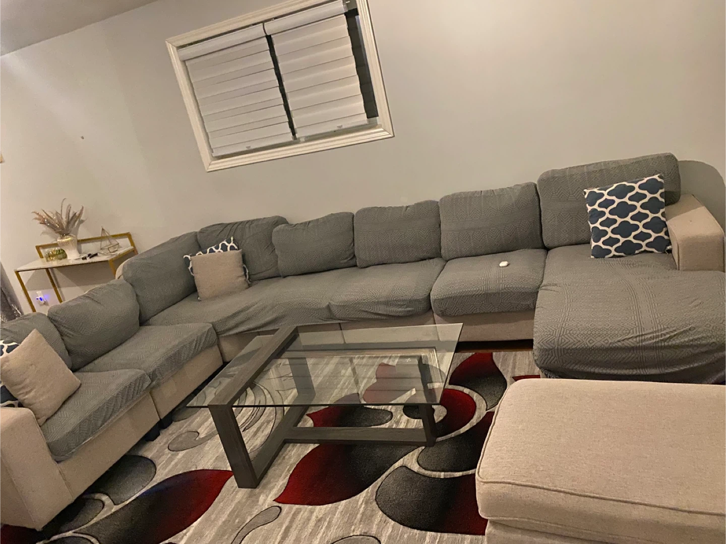 Large Sectional Sofa with Ottoman - photo 2