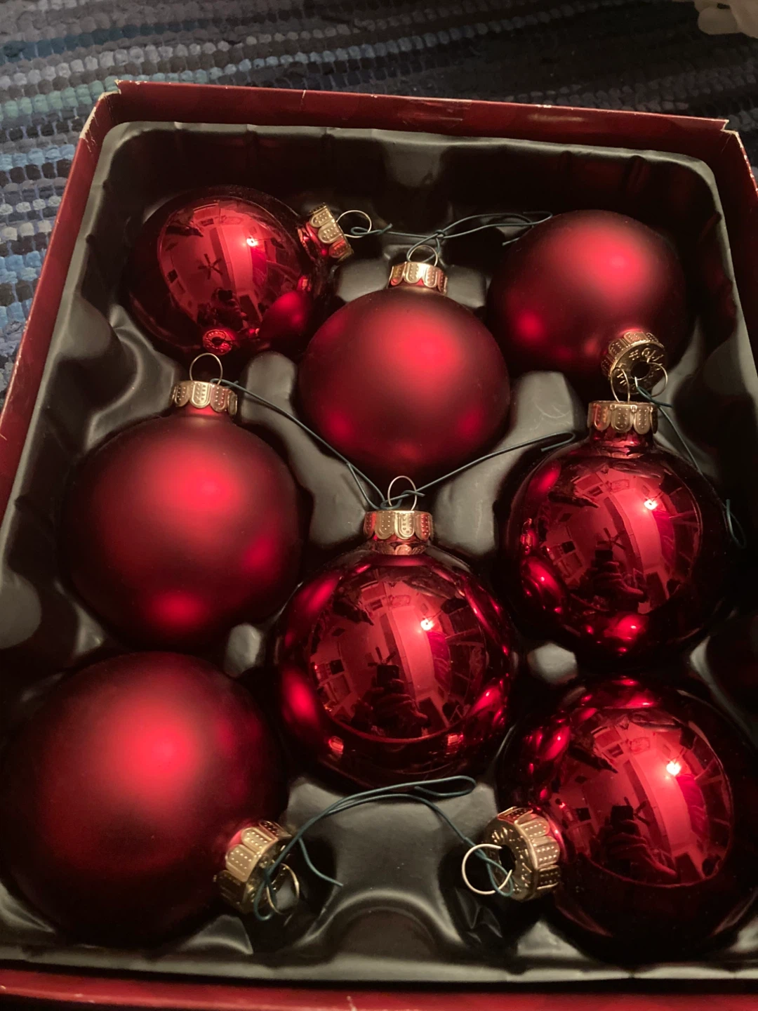 Assorted Glass Christmas Ornaments - Red, Blue, Silver, Gold - photo 4