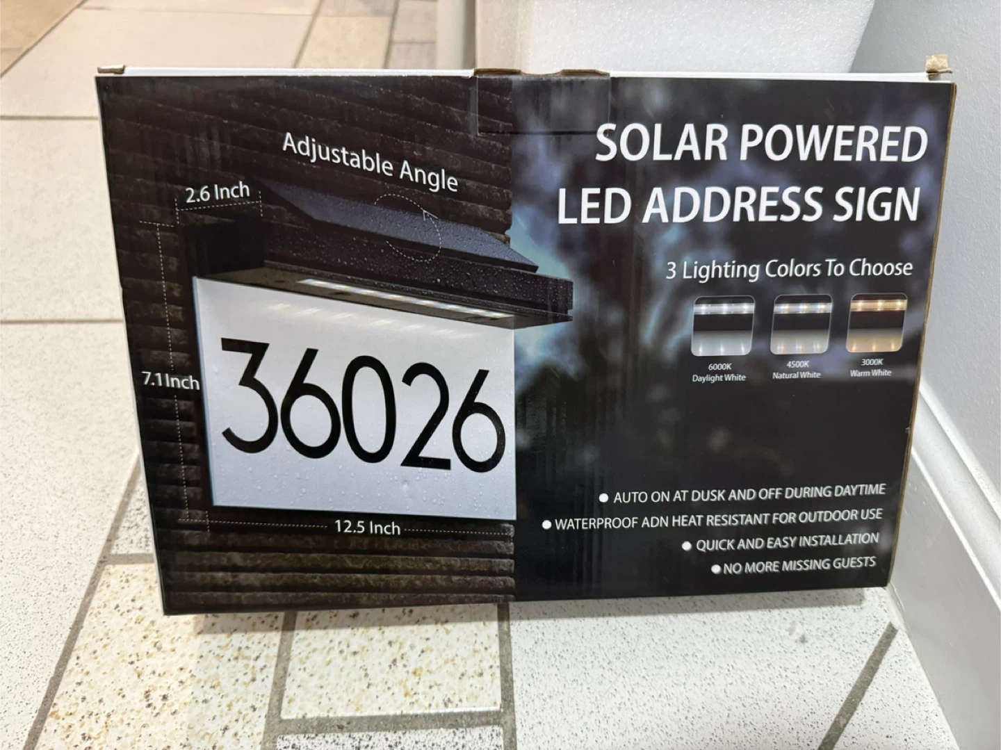 Solar Powered LED Address Sign