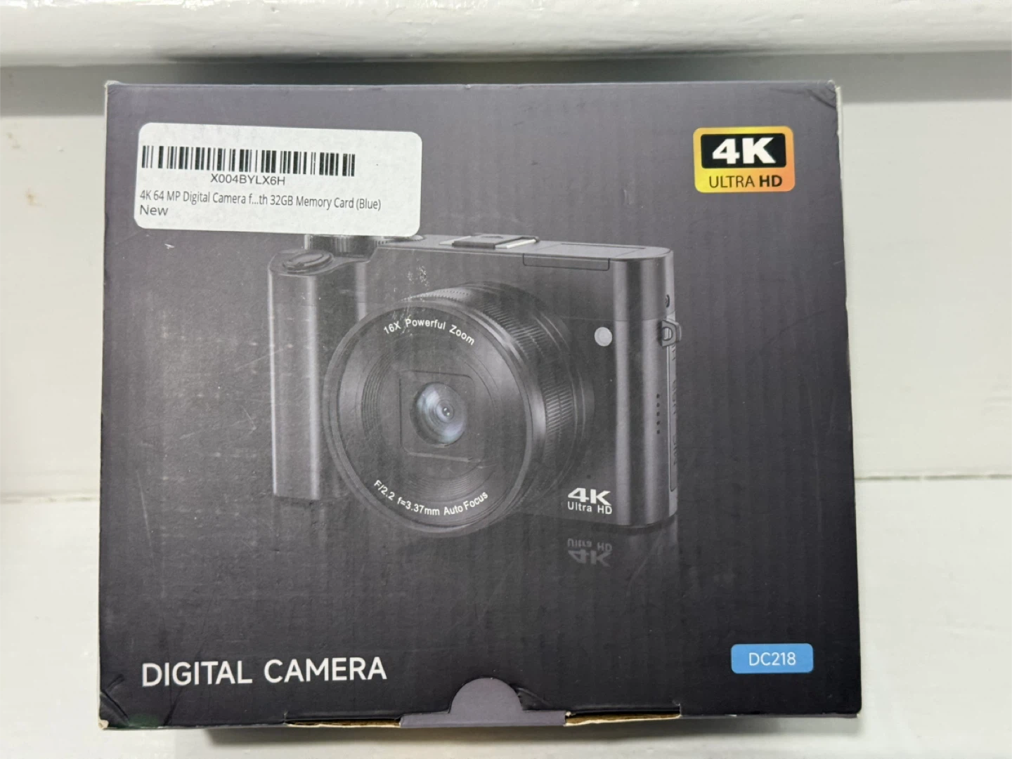 4K 64MP Digital Camera with 16x Zoom and 32GB Memory Card (Blue)