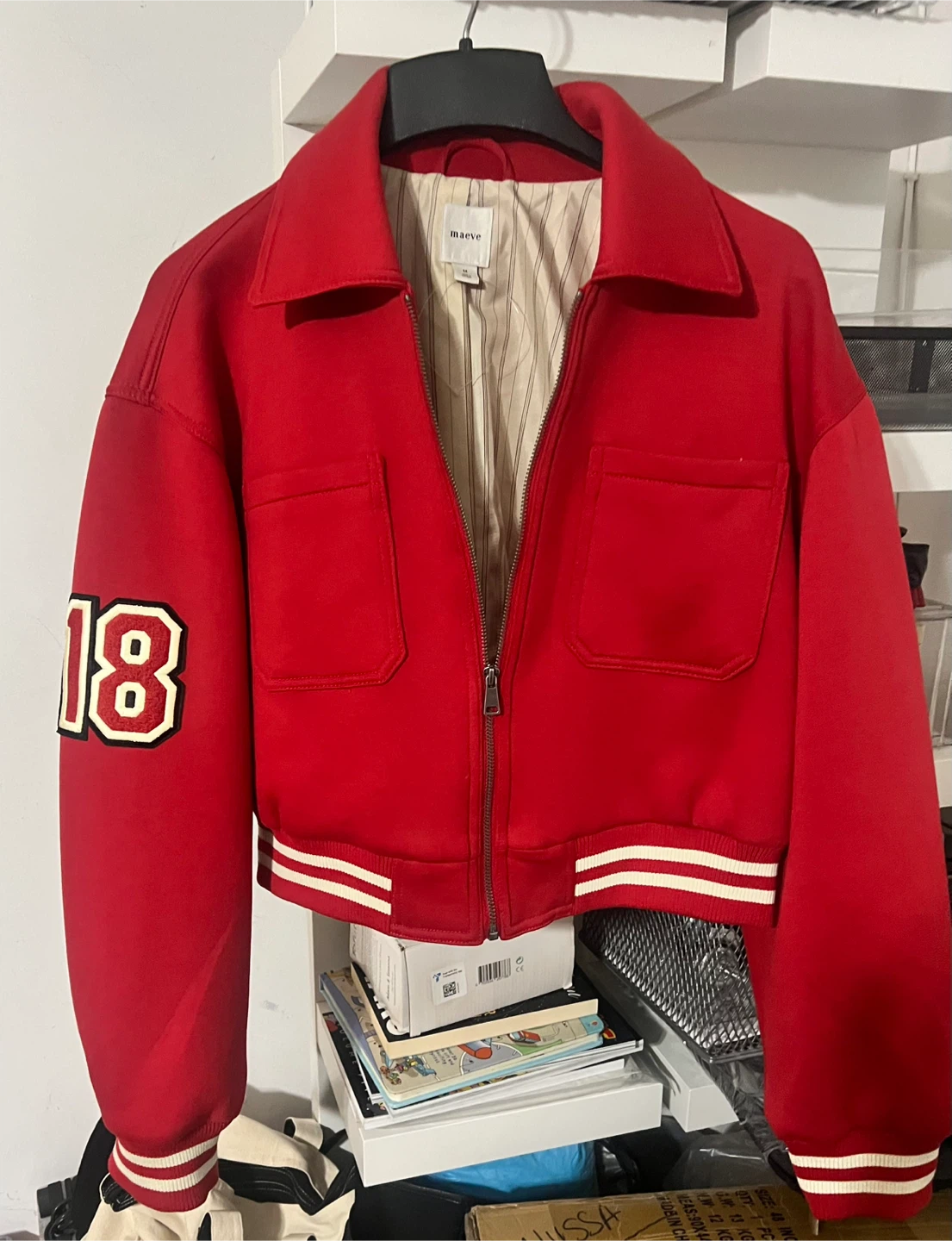 Maeve Knit Varsity Jacket