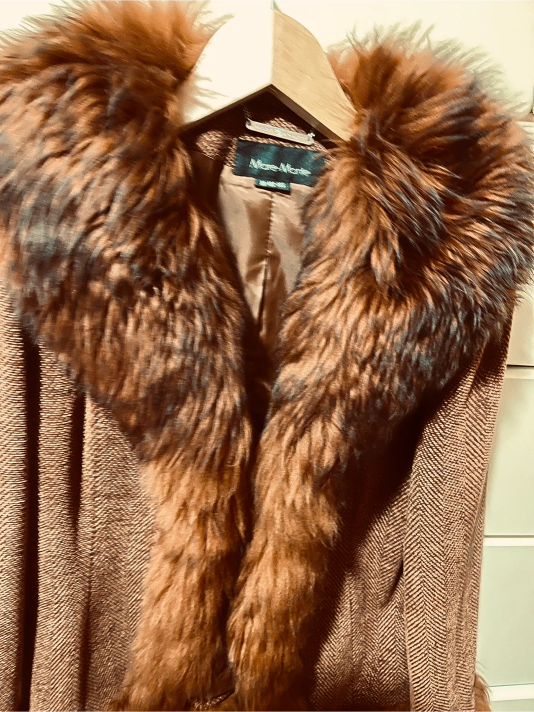 Tweed Coat with Fur Collar & Cuffs