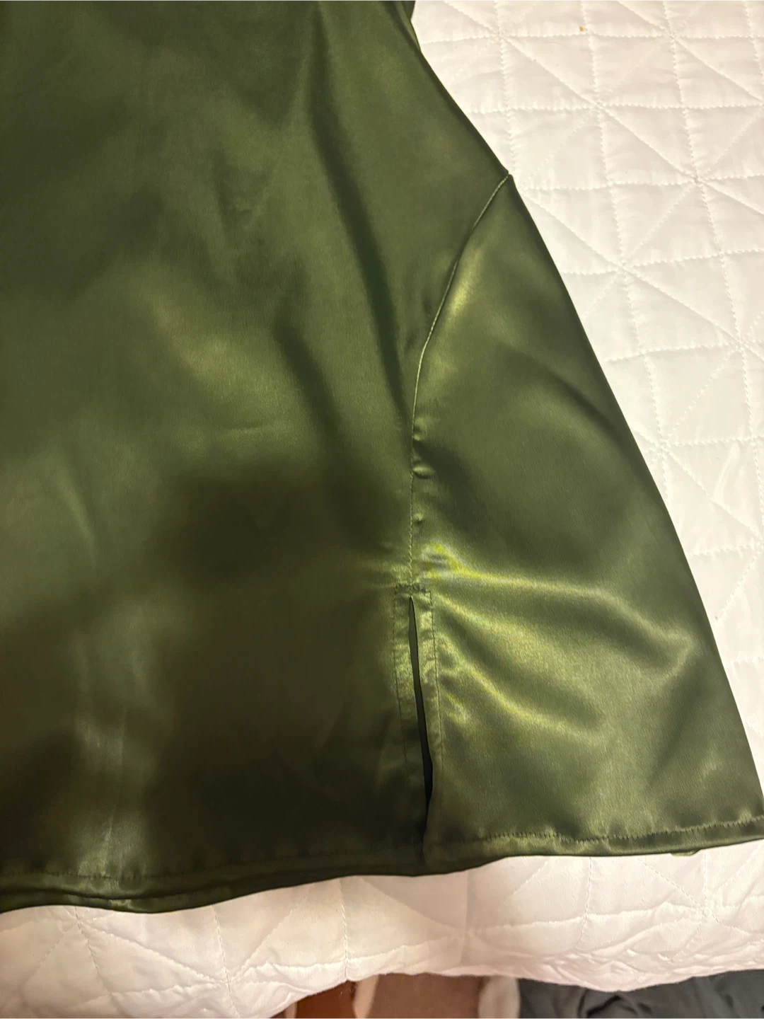 Green Satin Slip Dress - photo 3