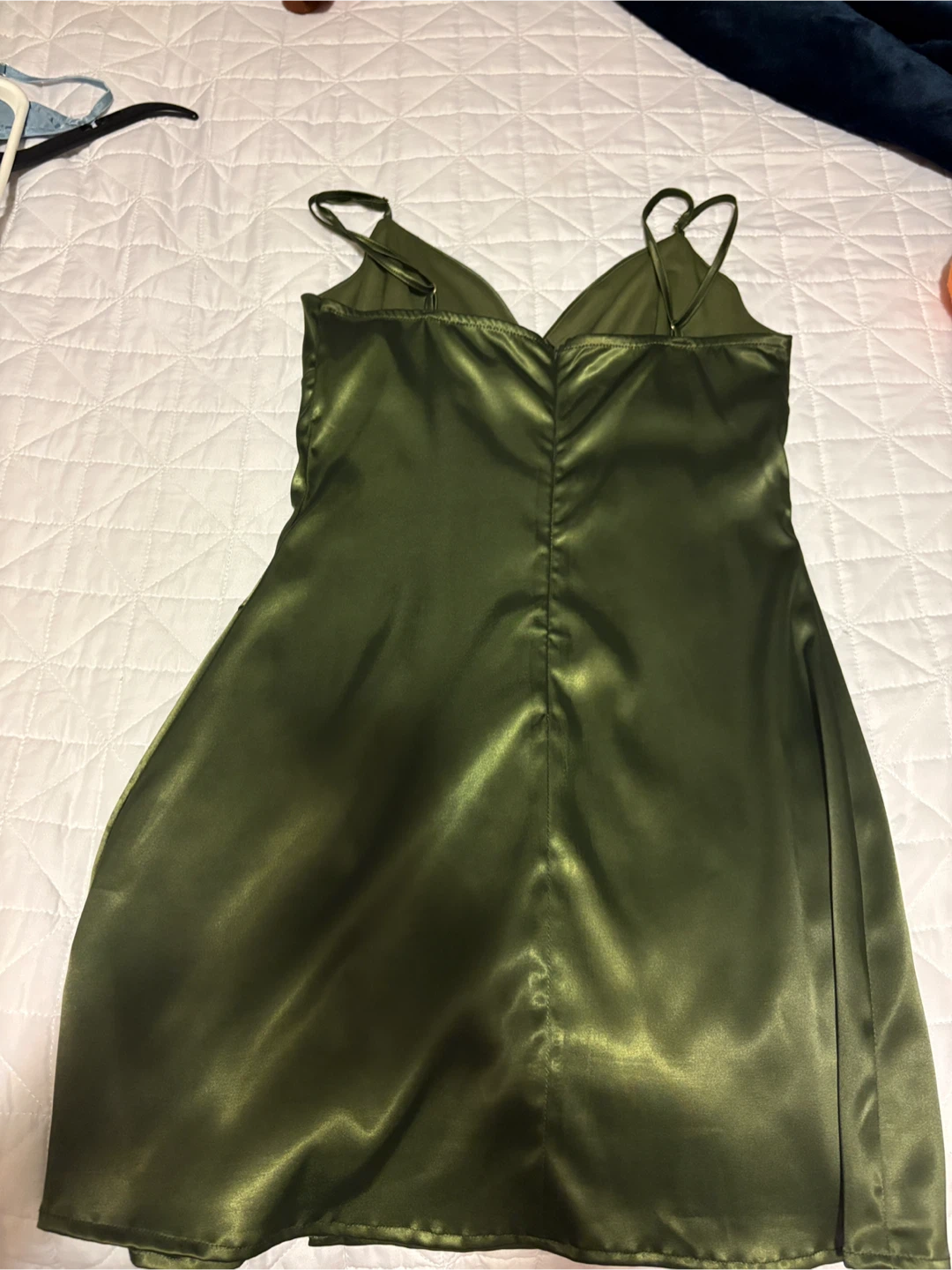 Green Satin Slip Dress - photo 4