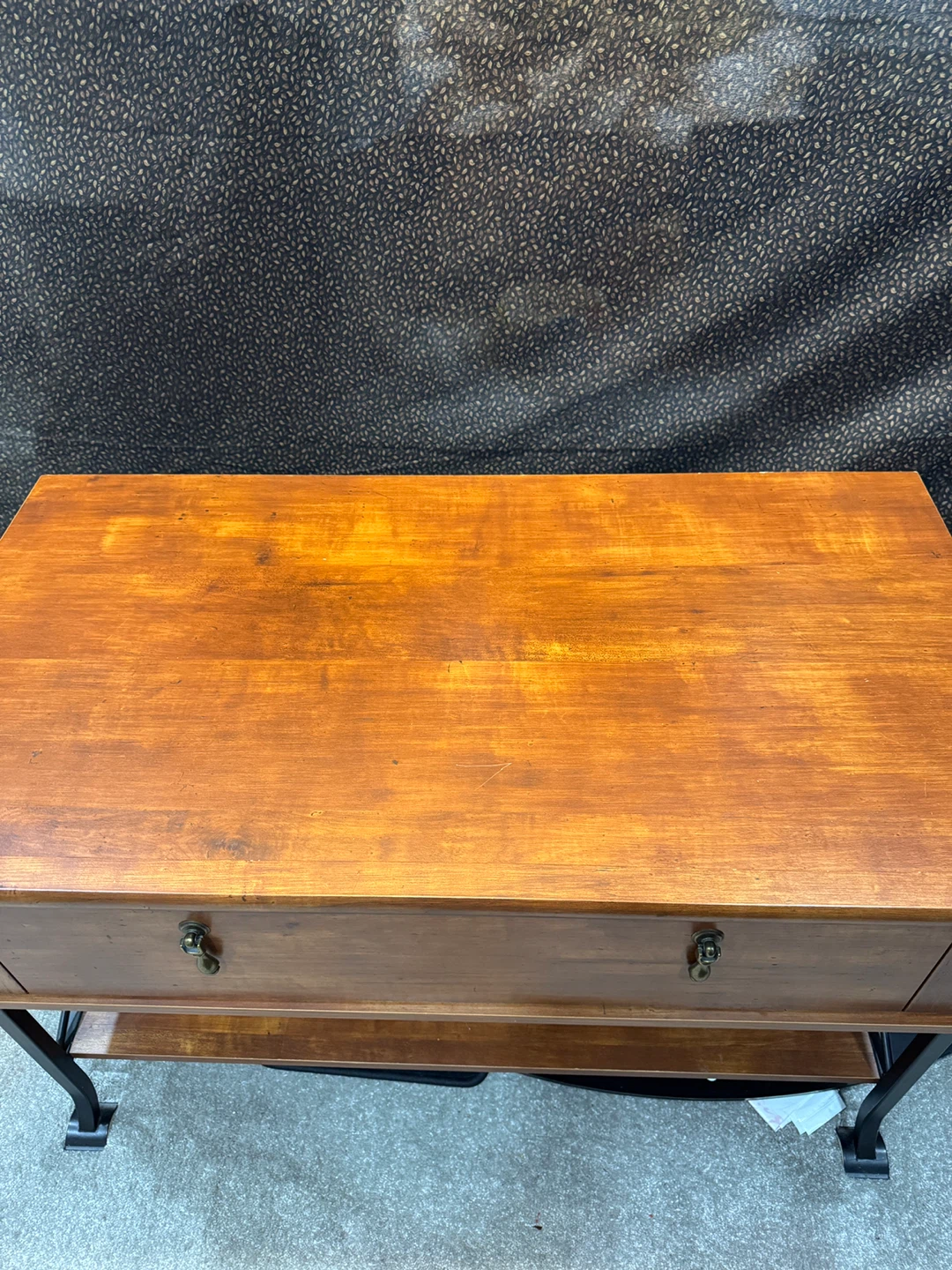 Wood Console Table with Drawer and Shelf