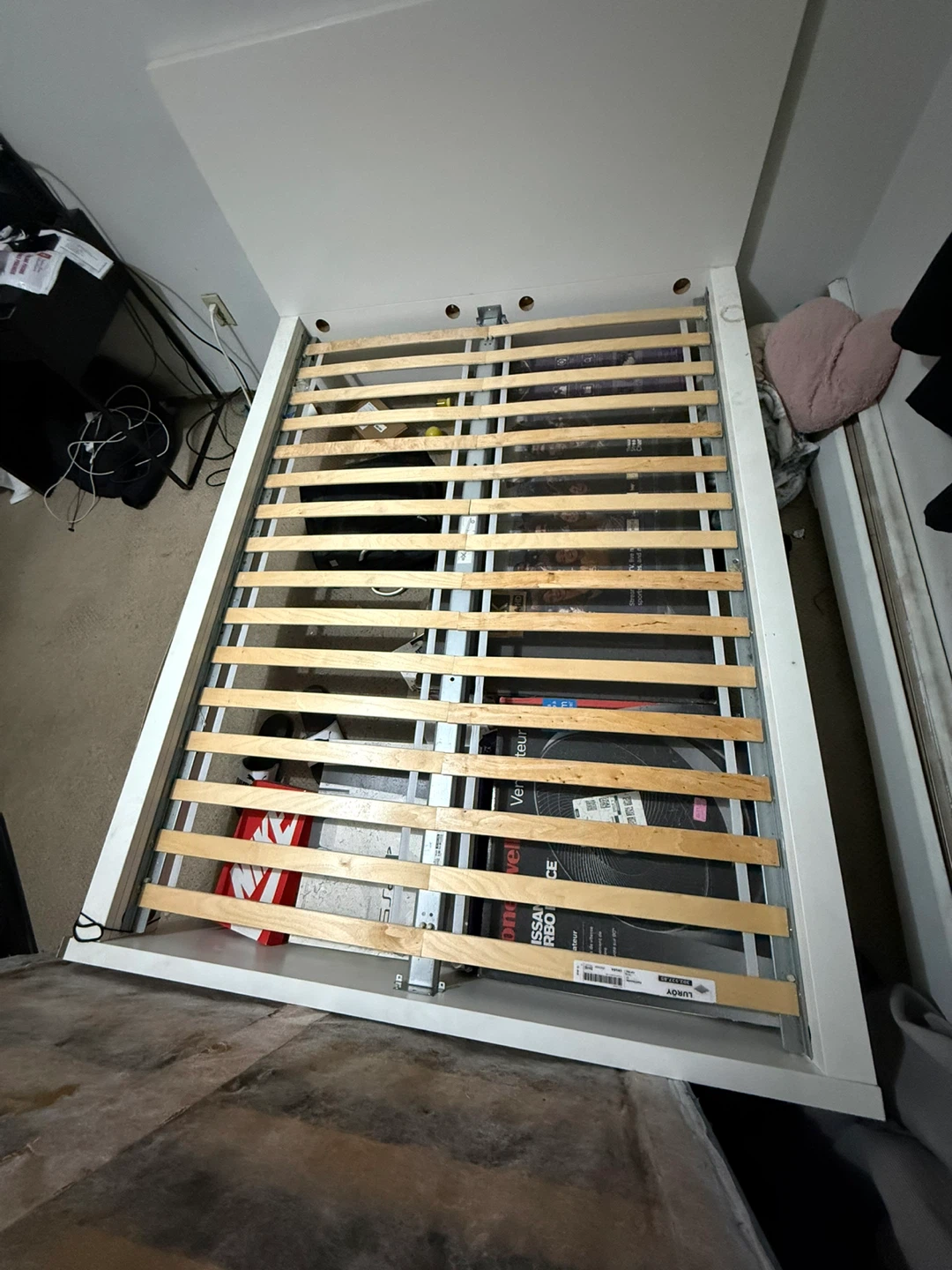 White Twin Bed Frame with Slats - photo 3