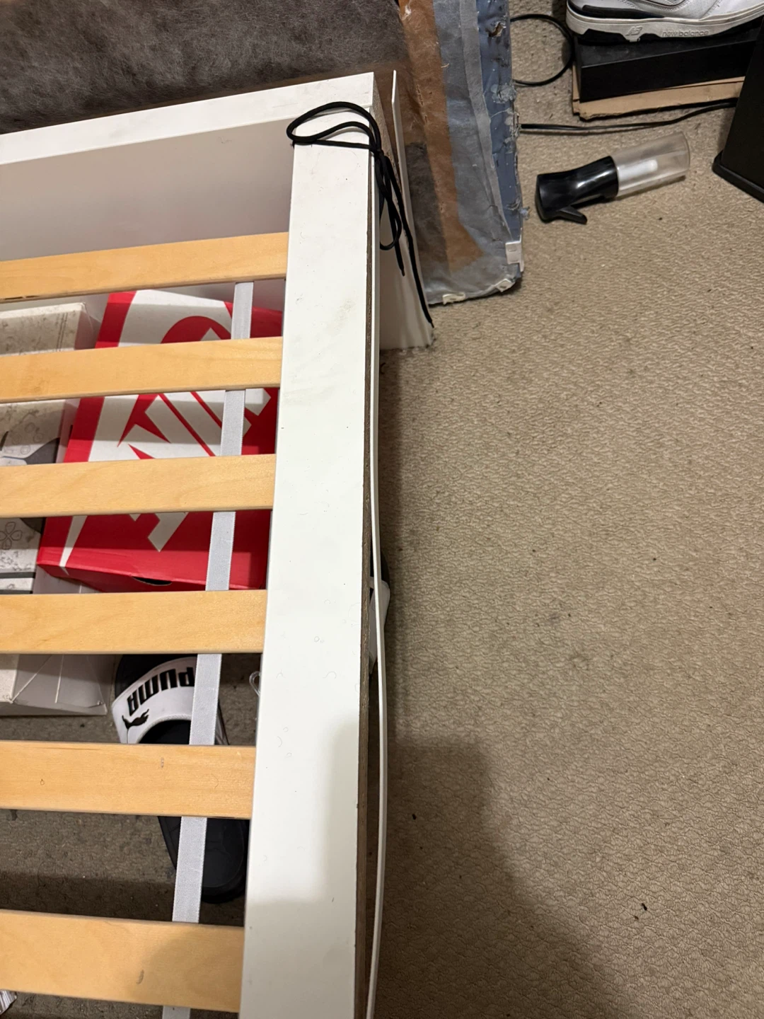 White Twin Bed Frame with Slats - photo 4