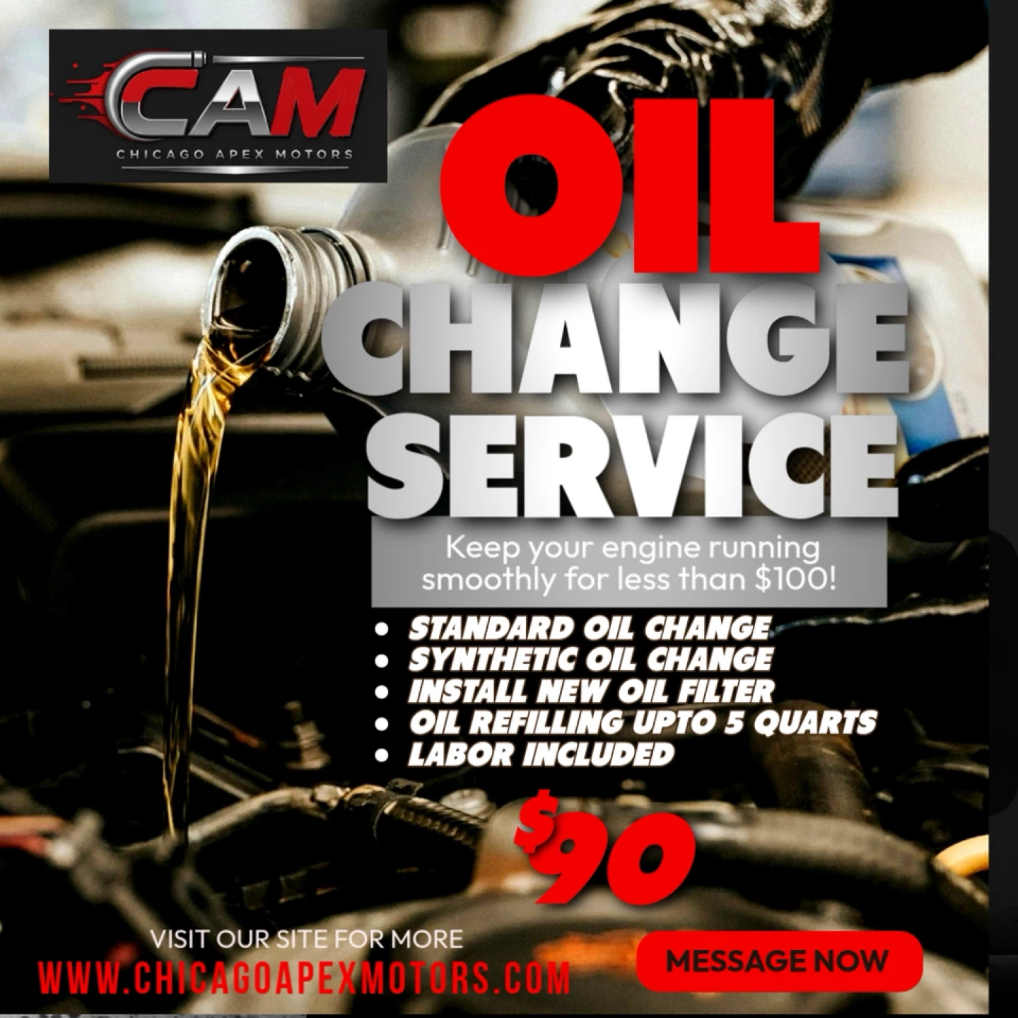 Oil Change Service with Filter and Refill
