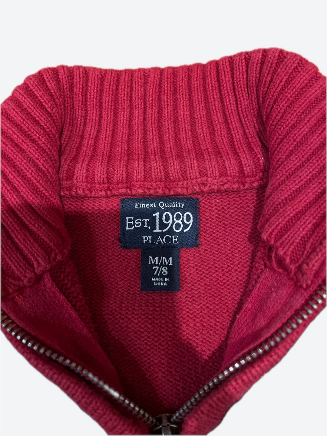 The Children's Place Red Quarter Zip-Up Sweater M/M 7/8 - photo 4