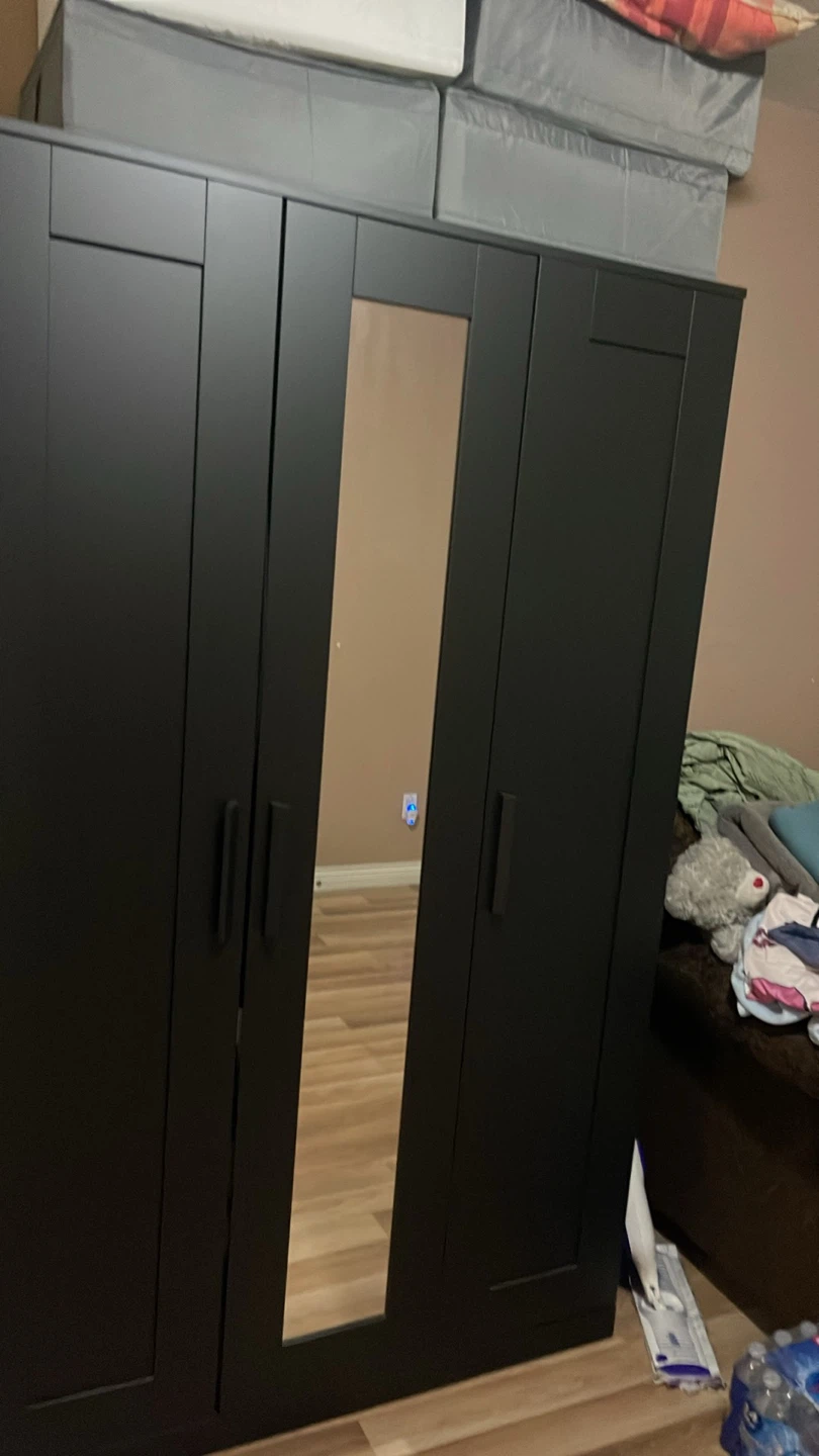 IKEA Black wardrobe with mirror