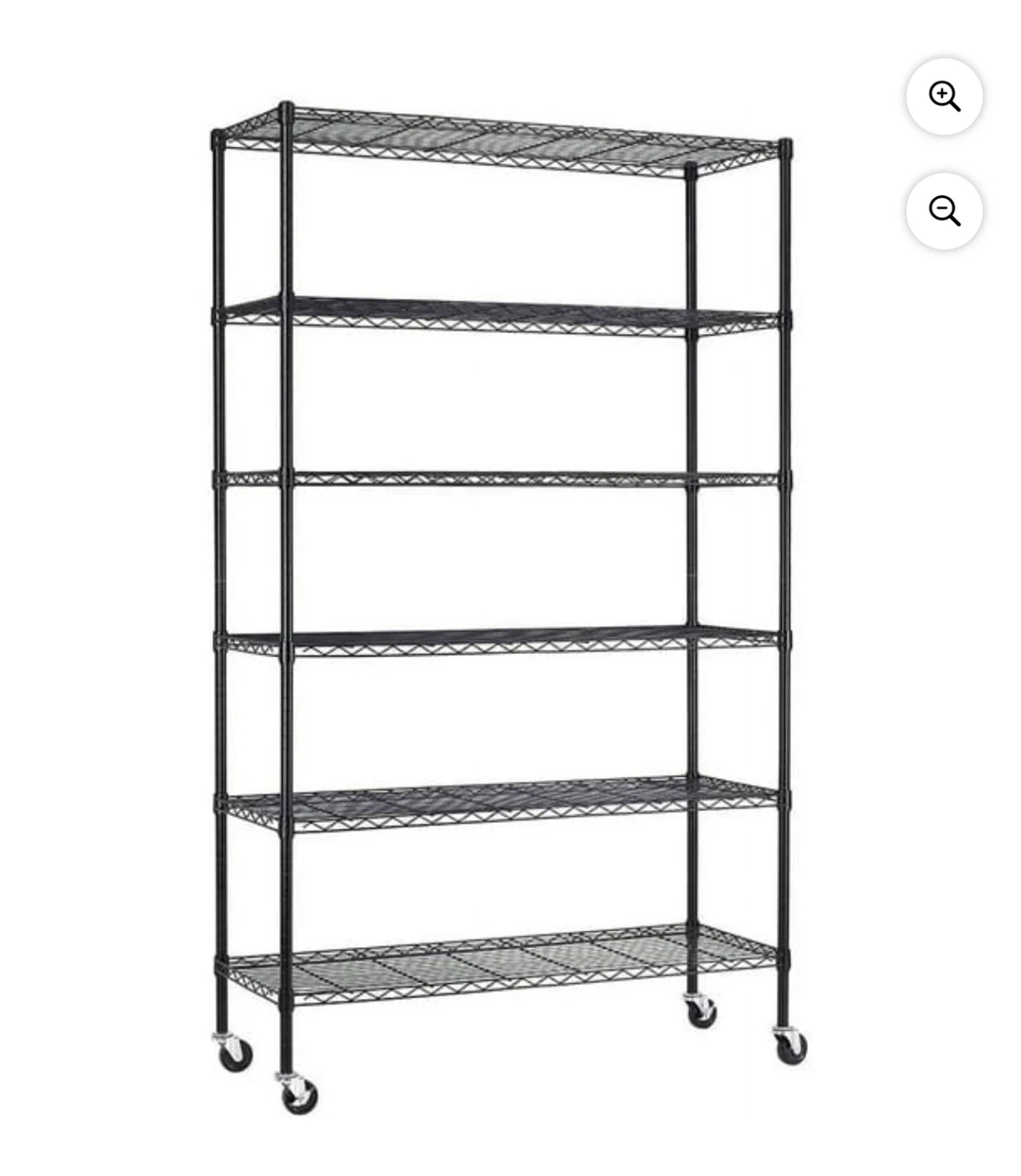 6-Tier Wire Shelving Unit with Wheels, 2100 lbs Capacity