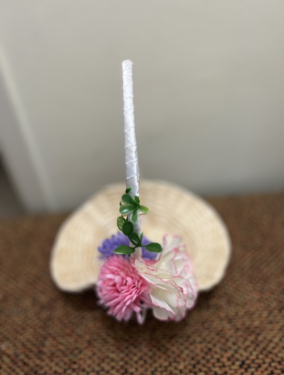 Decorative Wicker Basket with Flowers