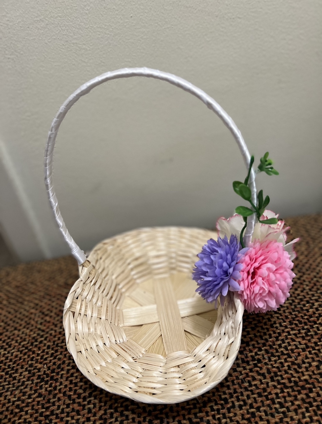 Decorative Wicker Basket with Flowers - photo 2