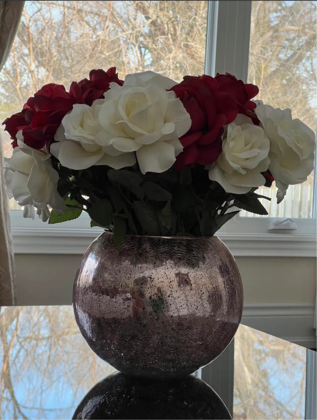 Artificial Rose Bouquet in Rose Gold Vase