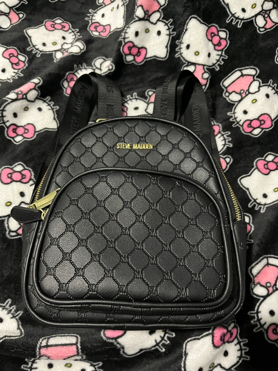 Steve Madden Black Quilted Backpack
