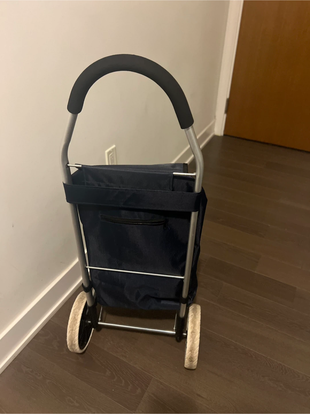 Navy Blue Rolling Shopping Cart - photo 2