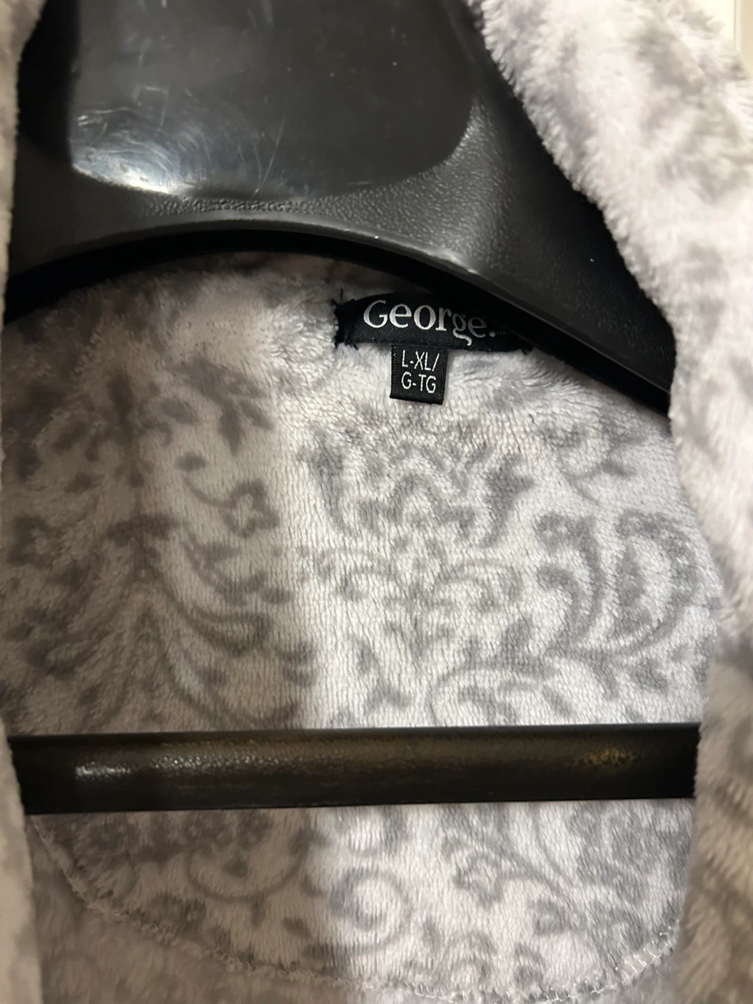 George. Fleece Robe L-XL Grey Damask Pattern - photo 2