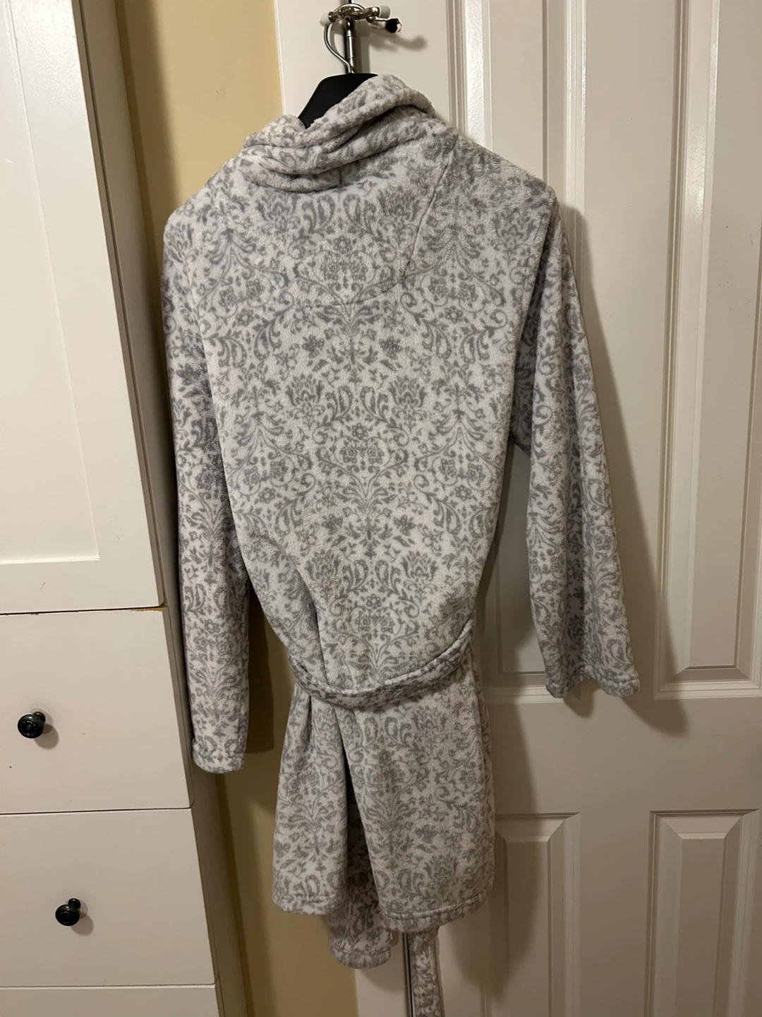 George. Fleece Robe L-XL Grey Damask Pattern - photo 3