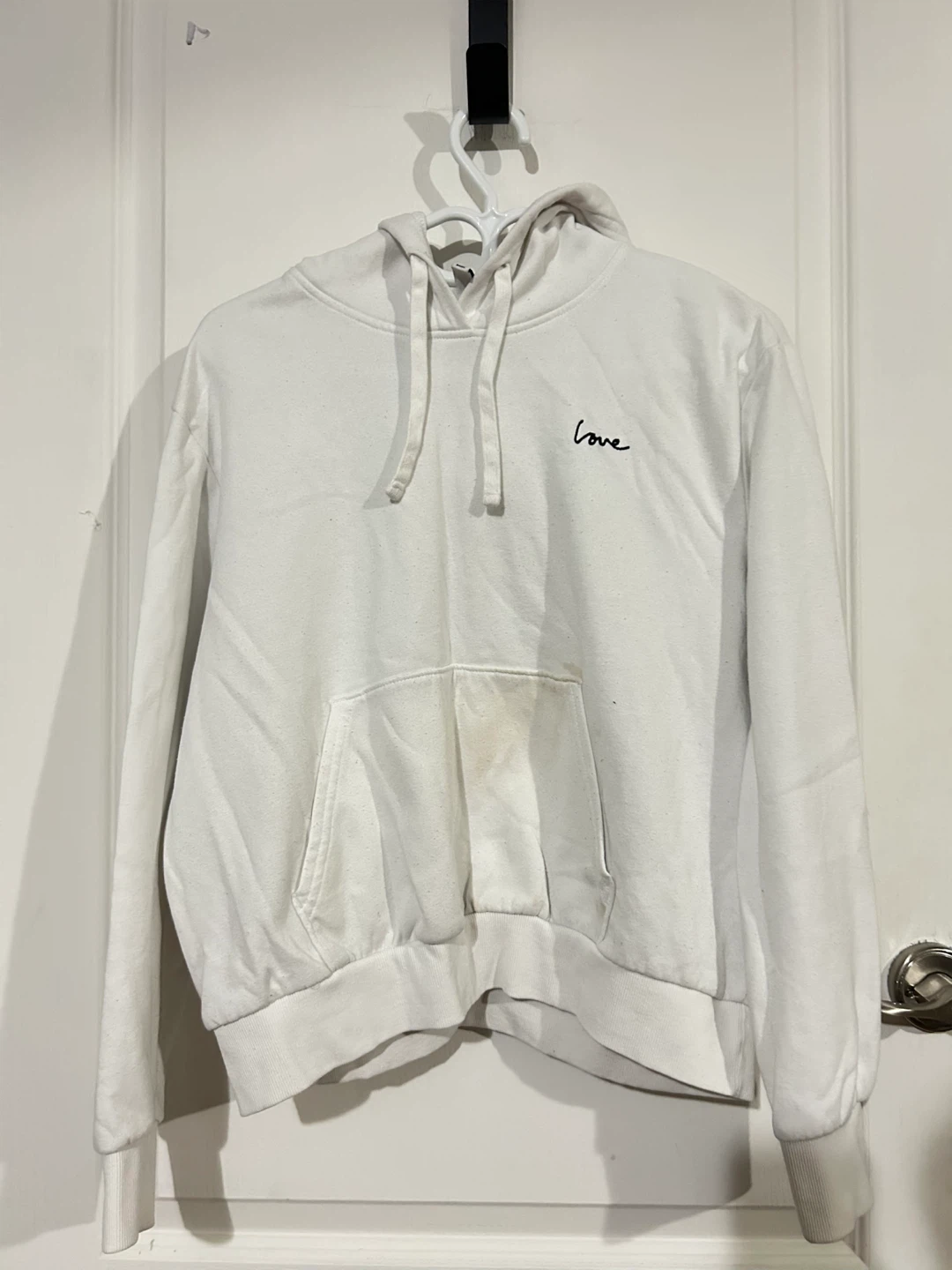 H&M Divided White 'love' Hoodie - Size M