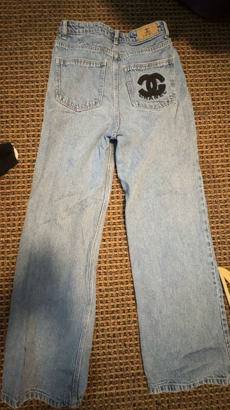 CHANEL Light Wash Denim Jeans