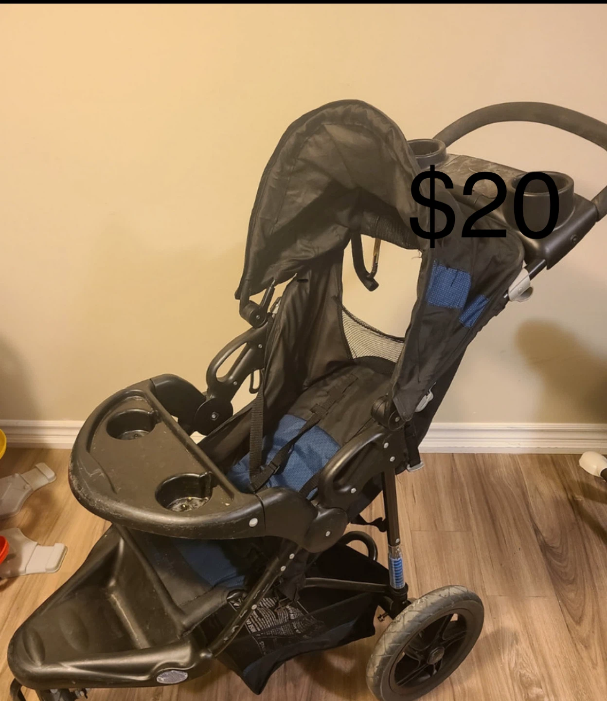 Black Stroller with Tray