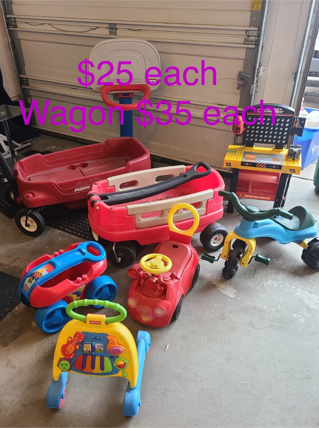Radio Flyer Wagon and Assorted Kids' Toys