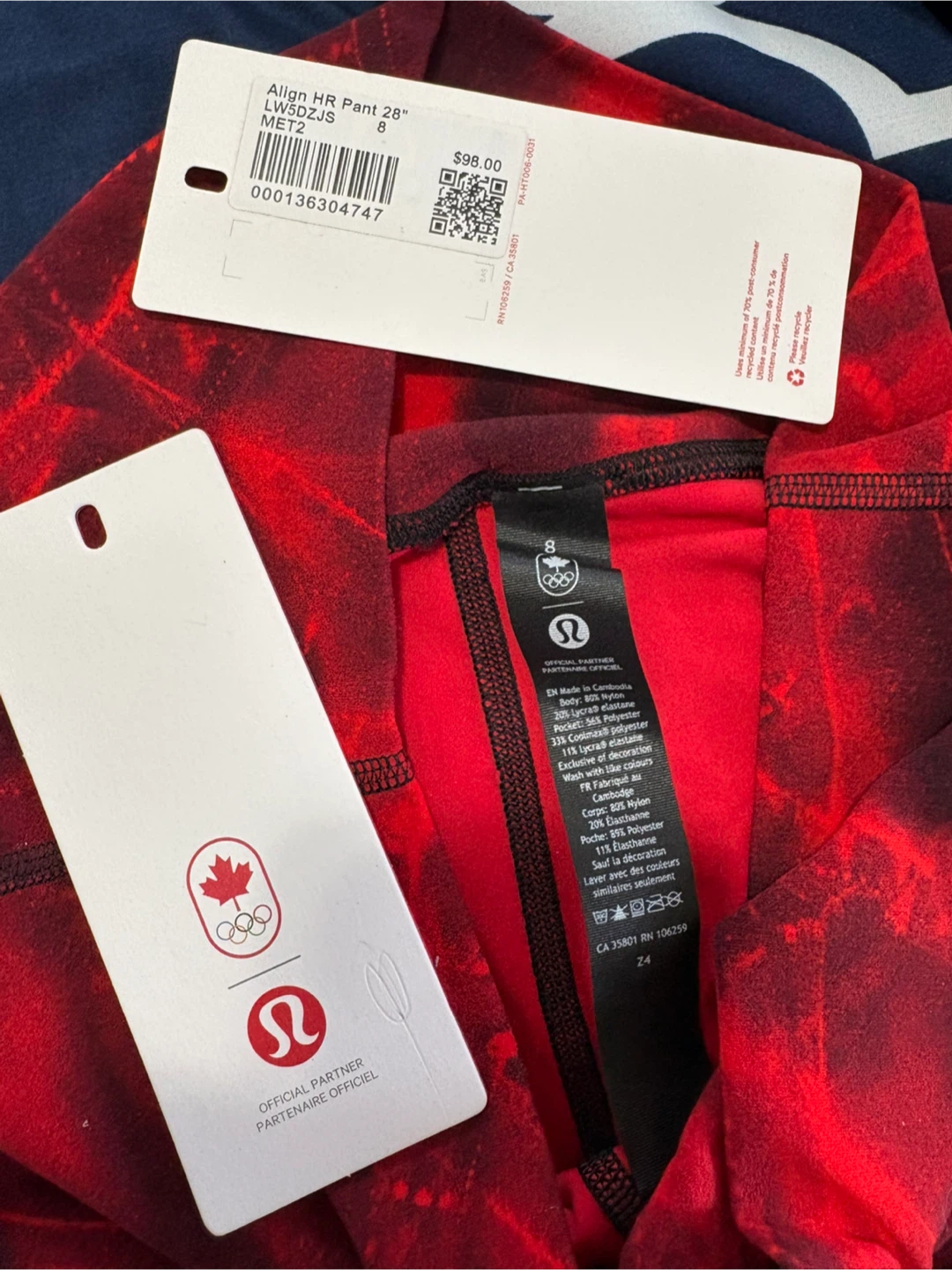 Size 8 (M) Lululemon Align HR Pant 28" Red “Special Editions” - photo 3