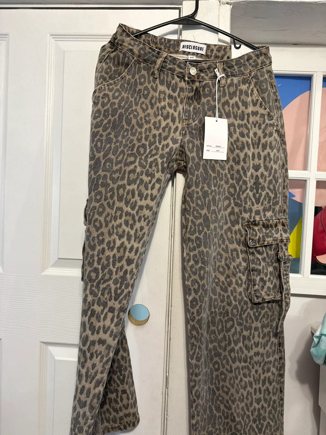Disclosure Leopard Print Cargo Pants Size 5/27