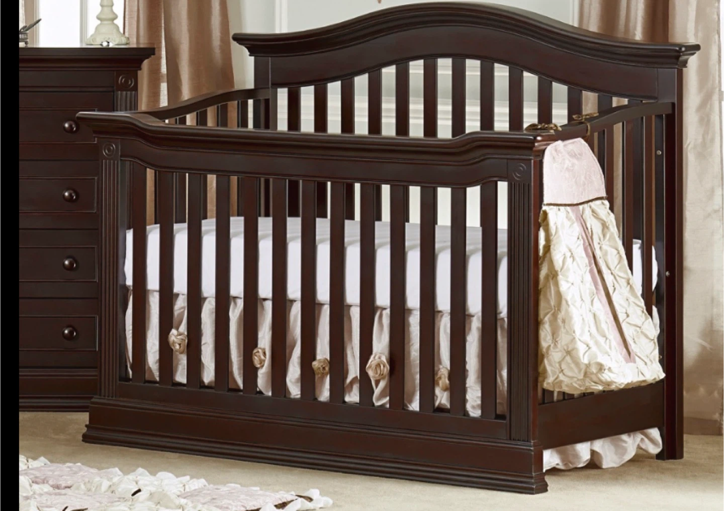Dark Wood Baby Crib
