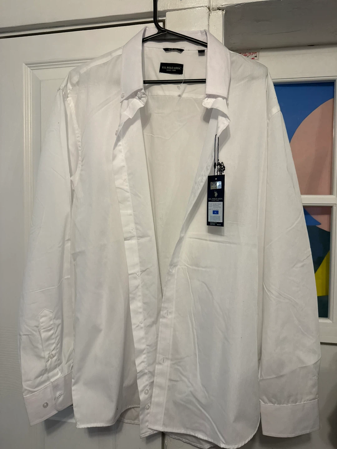 U.S. Polo Assn. Men's White Dress Shirt XL