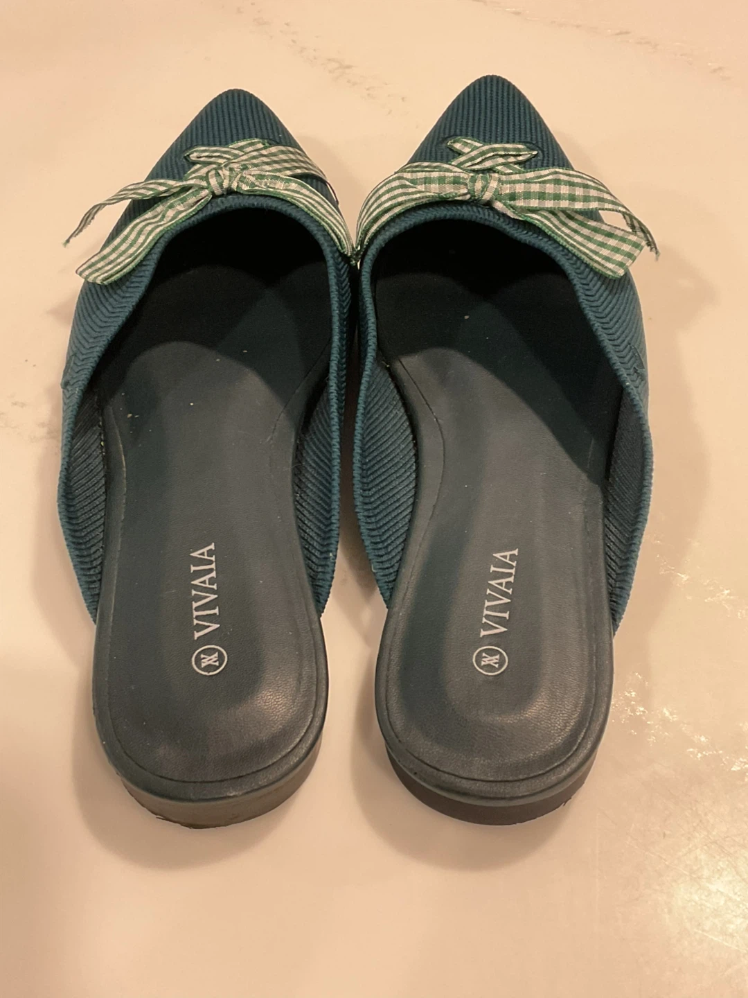 VIVAIA Pointed Toe Mules - Teal Green - photo 4