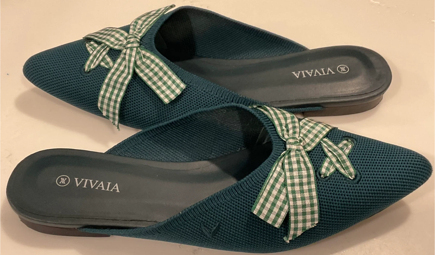VIVAIA Pointed Toe Mules - Teal Green - photo 3