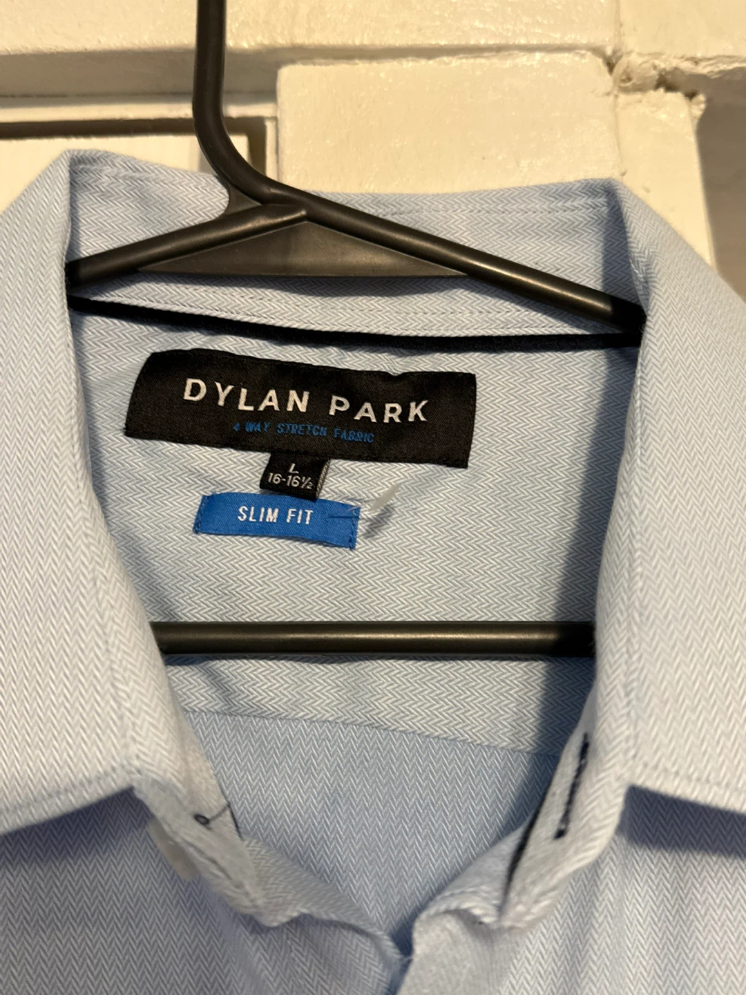Dylan Park Men's Slim Fit Dress Shirt - Light Blue, Size L - photo 2
