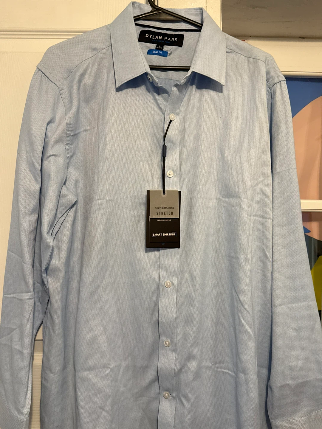 Dylan Park Men's Slim Fit Dress Shirt - Light Blue, Size L