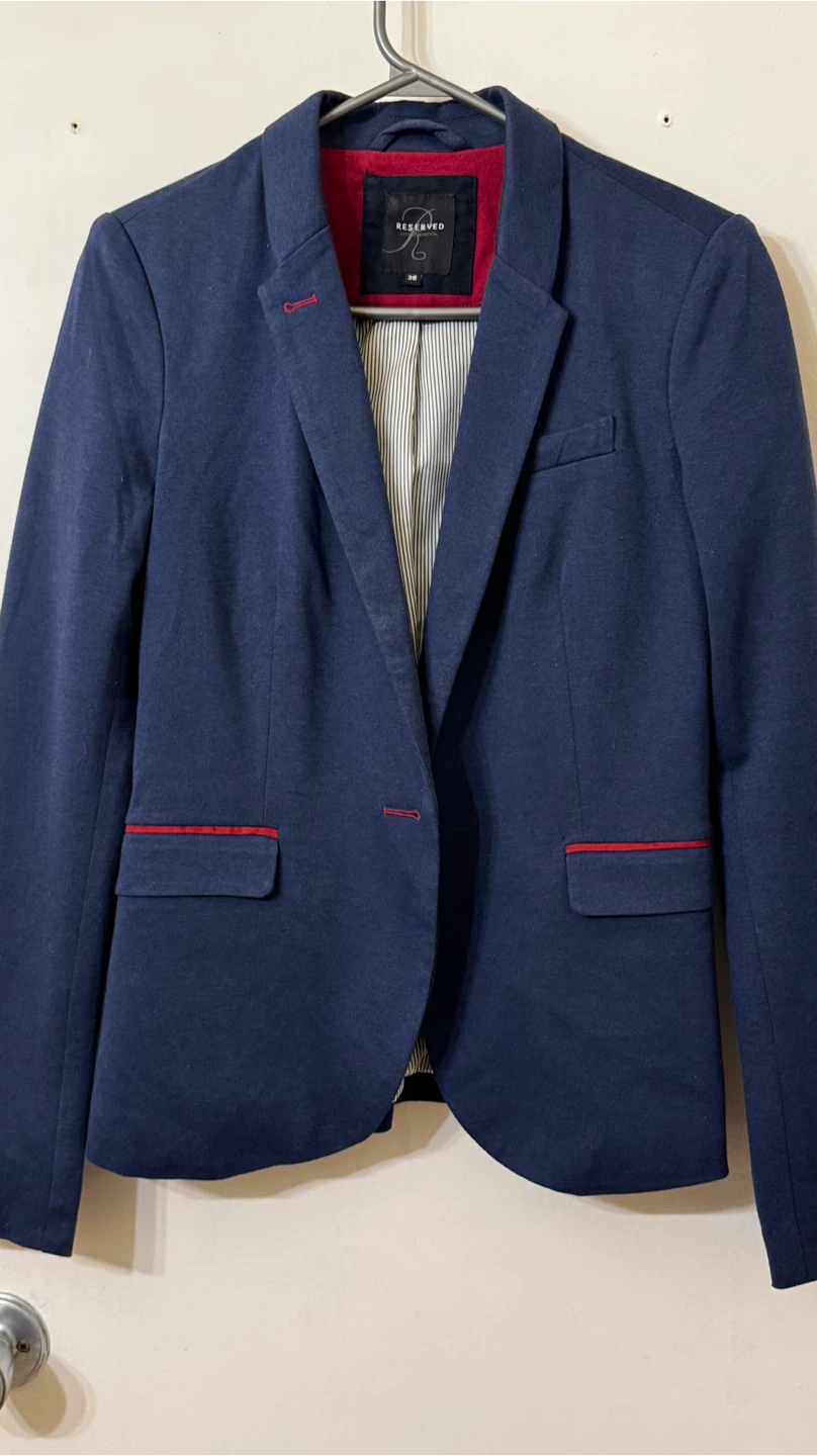 Reserved Navy Blazer with Red Elbow Patches, size M/38 - photo 3